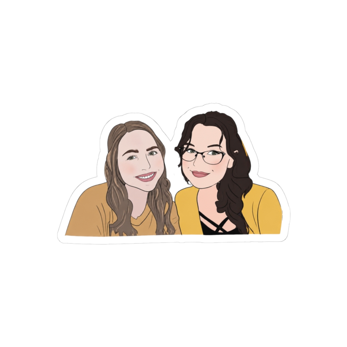 Laur and Trin Cute Duo Adorable Quirky Companions Sticker - Official stickers merchandise